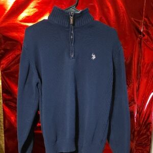 U.S. Polo Assn. Men's Dark Blue Zip-Up Sweater